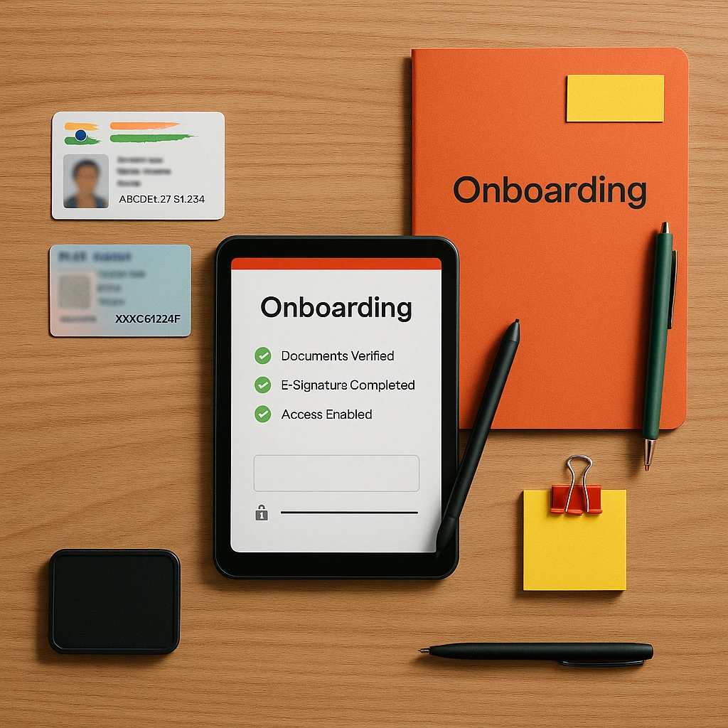 HR executive onboarding new banking staff digitally through HRDMS platform