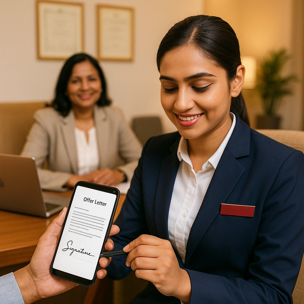 HR team in Hospitality onboarding new staff using digital HRDMS platform